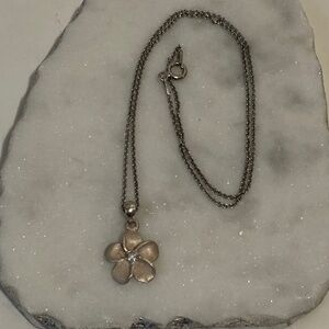 Sterling Silver Plumeria Necklace